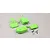 Kyosho MP9 battery and receiver box set in bright green plastic, including mounting hardware and clips.