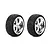 Losi Chrome 5-Spoke Wheels & Tyres 54x26mm 2Pcs LOS43038