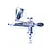 A side view of a chrome-plated Scale Modellers Supply DragonAir airbrush on a white background.