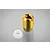 A brass airbrush packing screw and a small white plastic seal sitting on a light grey background.