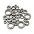 A collection of various sized metal ball bearings for RC cars arranged on a white background.