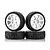 Team Powers 1/10 Touring Car 34s Treaded Radial Tyres w/ White Rims 4Pcs TPR-TPG-FWTT34-H