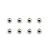 Eight small, polished silver-coloured carbide differential balls arranged in two rows of four on a white background.