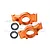 Two orange anodized aluminium RC rear hubs with GPM branding and two metal ball bearings on a white background.