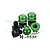 GPM Green Aluminium +6.5mm Wheel Hex Adapters & Nuts Set SLE10A+6.5MM-G