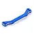 A blue anodized aluminium steering link for RC cars by GPM Racing, featuring machined edges and engraved text on a white background.