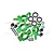 GPM Green Aluminium Oversized Front Steering & Rear Hubs Set TXM2122L-G
