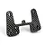 A black carbon fiber front shock tower for a Kyosho Optima Mid RC car, featuring multiple mounting holes and a woven texture.