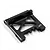A black anodized aluminium upper deck brace for an RC car, featuring a machined design with the Yeah Racing logo.