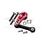 GPM Red Aluminium 25T Servo Horn w/ Tie Rod Set - Silver Inlay Version SLE16025TN-R