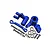 GPM Blue Aluminium Steering Assembly Set w/ Bearings XO048-B