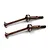 Two brown Yeah Racing spring steel CVD driveshafts for RC cars, each marked with YR and 37mm, isolated on a white background.