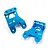 Two blue anodized aluminum shock mounts for Tamiya CC-02 RC cars by Yeah Racing, featuring machined edges and the YR logo.