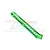 A green anodized aluminium RC chassis brace by GPM Racing with machined weight-reduction holes, set against a white background.