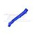 A blue anodized aluminium front chassis brace by GPM Racing, featuring machined details and engraved text on a white background.
