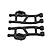 Two black RPM heavy-duty rear suspension arms for RC vehicles, shown from a top-down perspective against a white background.
