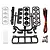 Team Associated XP LED roof light kit components including plastic light housings, lenses, wire harness with four LEDs, zip ties, and mounting screws.