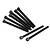 A set of eight black metal cap head screws with fine threads arranged on a white background.