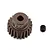 A brown anodized aluminium 22T pinion gear with a small black grub screw, isolated on a white background.