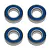 Factory Team 8x16x5mm Rubber Shielded Ball Bearings 4Pcs 91564