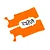 Two bright orange Traxxas rear suspension arm covers with a set of small black mounting screws on a white background.