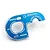 A blue anodized aluminium motor mount for Tamiya XV-02 by Yeah Racing, featuring laser-etched branding and warning text on a white background.