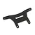 A black carbon fibre front shock tower for a Tamiya XV-02 RC car, featuring multiple mounting holes and a central slot.
