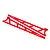 Two red anodized aluminium wheelie bar sideplates for Traxxas RC vehicles, featuring cut-out designs and the Traxxas logo.