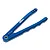 Blue anodized aluminium Factory Team shock shaft pliers with multiple sizing holes for RC maintenance.
