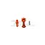GPM Racing orange aluminium body shell lock components including two metal parts and one screw against a white background.