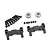 Traxxas sway bar mounts and collar set including two black plastic mounts, two metal collars, six screws, and six small grub screws.
