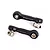 Two black plastic sway bar linkages with metal pivot balls and threaded collars for Traxxas RC vehicles.