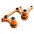 Traxxas Orange Aluminium Steering Bellcrank/Drag Link Assembly w/ Bearings 3743T
