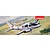 An artistic illustration of a Beagle Basset 206 aircraft in flight over an airfield, featuring Royal Air Force markings and a red re-introduction label.