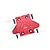 GPM Racing red anodised aluminium front skid plate for RC cars, shown with four included mounting screws.