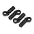 Four black plastic ball ends for HPI Trophy Truggy RC cars arranged on a white background.