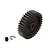 ARRMA Steel 36T 1Mod Safe-D5 Pinion Gear with grub screw and E-clip on a white background.