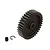 ARRMA Steel 37T 1Mod Safe-D5 Pinion Gear with grub screw and E-clip on a white background.