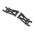 A pair of black molded plastic rear suspension arms for an RC car, marked with L and R indicators.