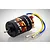 Hobbywing Quicrun 555 13T brushed RC motor with black casing, red end bell details, and blue and yellow wires with bullet connectors.