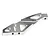 A silver aluminium front anti-bending plate for an HPI Bullet RC car, featuring machined cutouts and threaded screw holes.