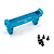 A blue anodized aluminium servo mount for Tamiya CC-02 by Yeah Racing, shown with five black mounting screws on a white background.