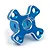 A blue anodized aluminium spur gear brace for Tamiya XV-02 RC cars, featuring a four-arm design with machined edges and the Yeah Racing logo.
