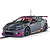 Scalextric 1/32 scale 2021 BTCC Honda Civic Type R slot car driven by Jade Edwards, featuring a grey livery with pink accents and racing sponsor decals.
