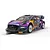 A 1/32 scale Scalextric Ford Puma WRC slot car in Red Bull livery, featuring purple and yellow racing decals, white wheels, and sponsor logos.