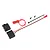 Traxxas Power Tap Connector kit including black plastic housing, red wire with connector, screws, and a zip tie on a white background.
