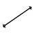 A black metal RC car driveshaft with universal joints at both ends, isolated on a white background.