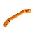 An orange anodized aluminum steering holder plate for HPI Trophy RC vehicles, featuring four countersunk screw holes.