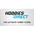 A white rectangular sticker featuring the Hobbies Direct logo in black and blue text with the slogan The Ultimate Hobby Store below it.