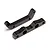 Two black anodized aluminium suspension arm pin braces for HPI Trophy RC models, shown on a white background.